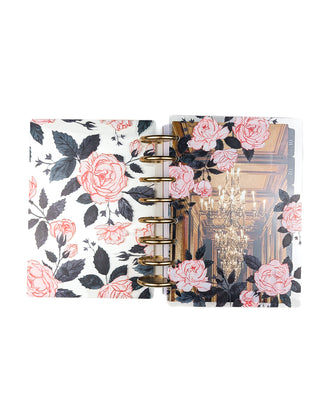 Clear Discbound Planner Cover | Pink Roses