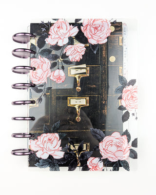 Clear Discbound Planner Cover | Pink Roses