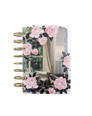 Clear Discbound Planner Cover | Pink Roses