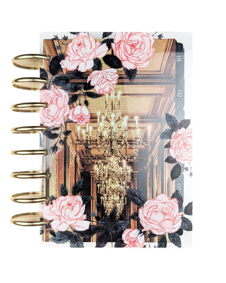Clear Discbound Planner Cover | Pink Roses
