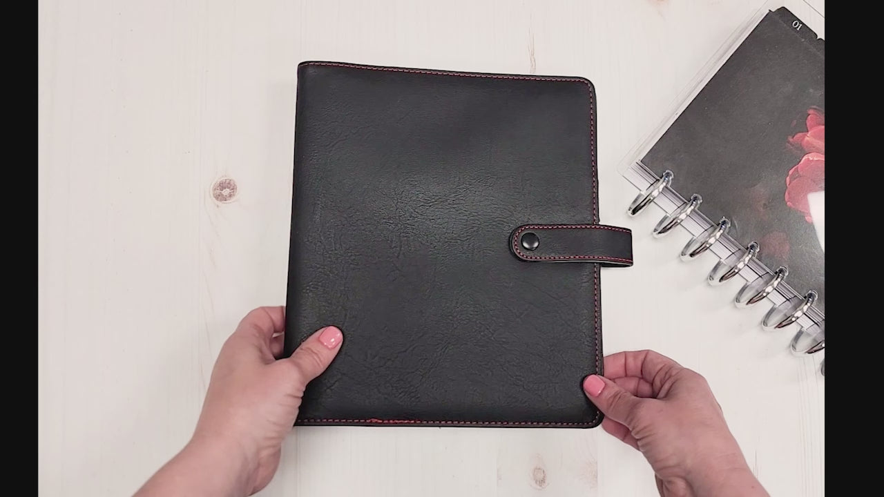Vegan leather planner cover for discbound notebooks and disc planners by Janes Agenda®.