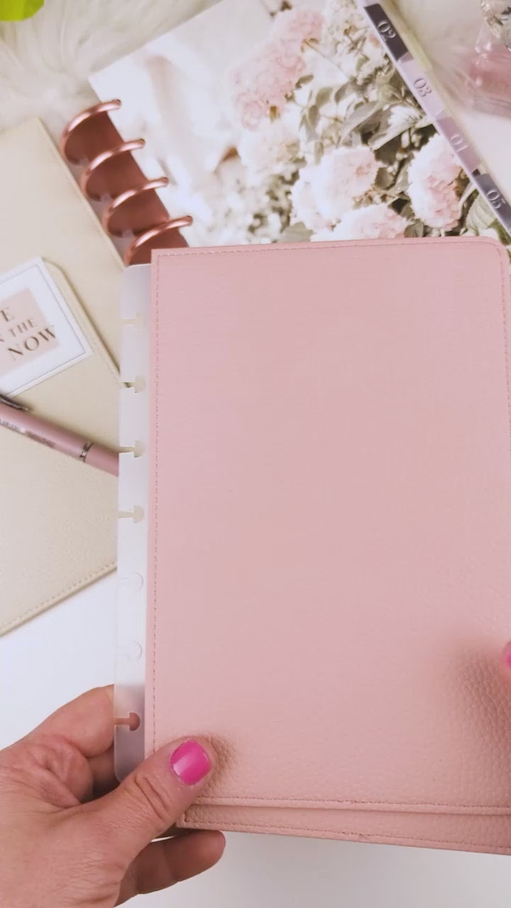 Sweet Pink | A5 | Croc Vegan Leather | Discbound | Agenda | Journal 2024 | Planner