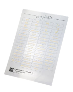 Gold foil divider labels