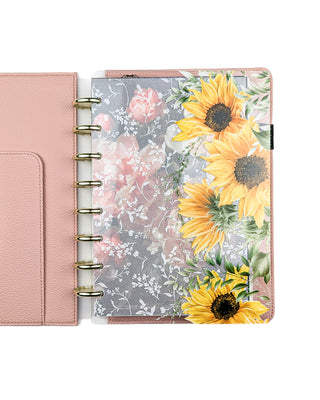 Clear Plastic Discbound Planner Cover | Sunflowers