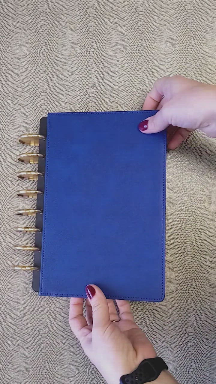 Royal Blue Vegan Leather Planner Cover by Jane's Agenda