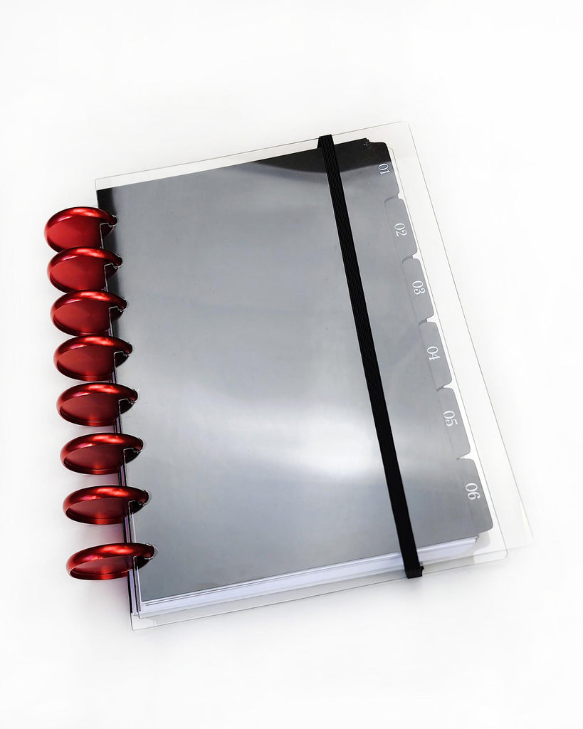 Clear transparent glass plastic planner cover for discbound planners and planner notebooks by Janes Agenda.