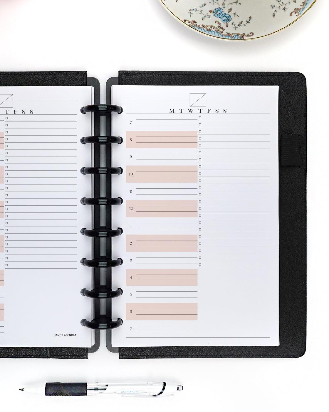 Daily Planner Inserts No. 11 | Hourly | Undated Planner Pages