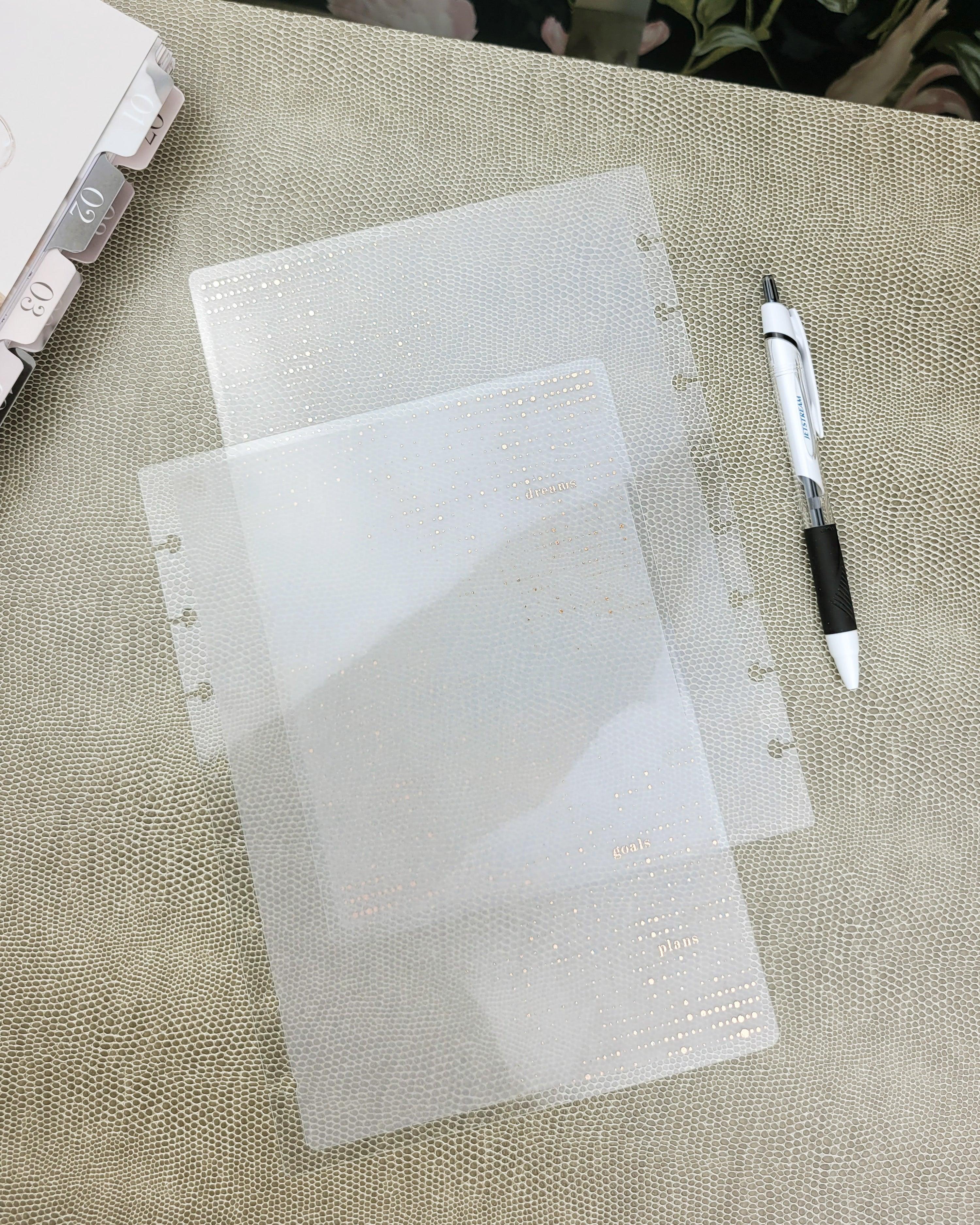 Vellum translucent planner cover for discbound planner binding systems by Jane's agenda.