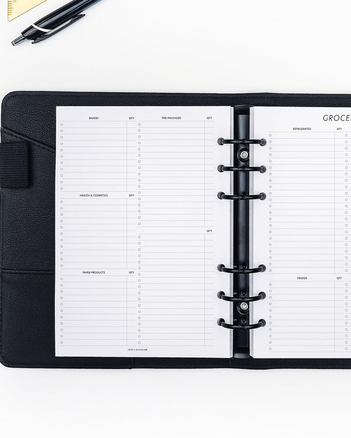 Grocery List Planner Inserts For Discbound and Six Ring Planner Systems by Jane's Agenda.