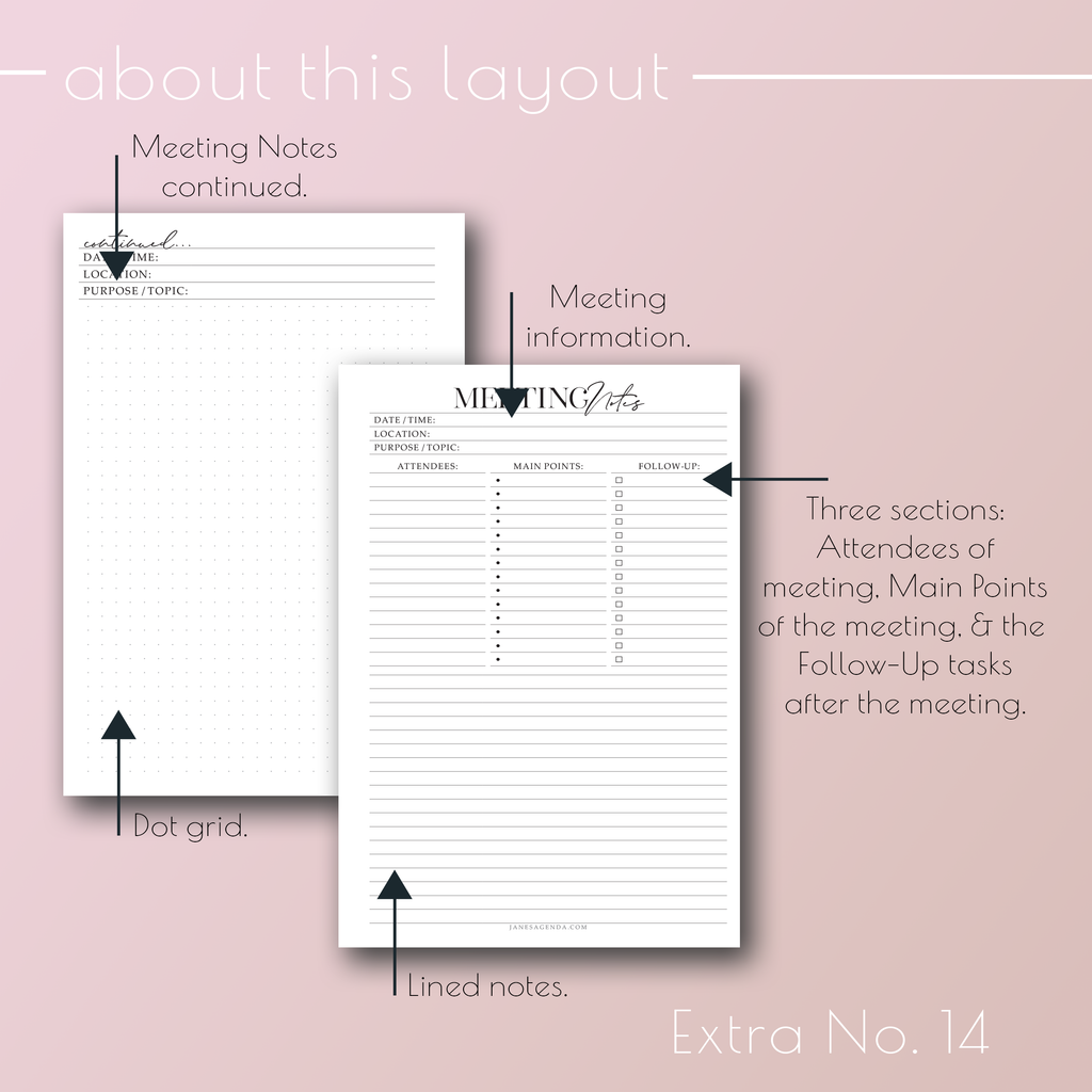 Printable PDF version of Extra No.14 Meeting Notes, by Jane's Agenda®.