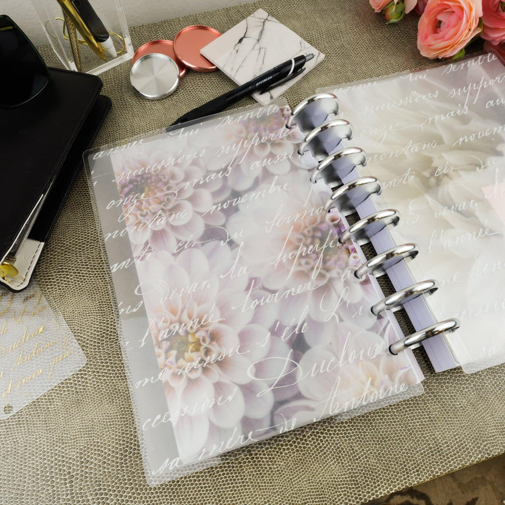 Discbound translucent planner cover for Mini, Junior, Classic, and Letter size planners and notebooks by Jane's Agenda®. 