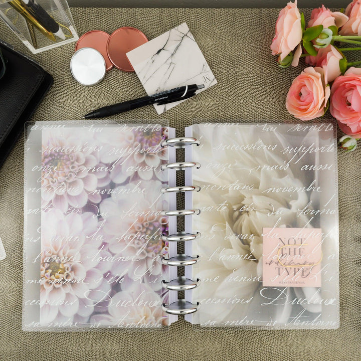 Discbound translucent planner cover for Mini, Junior, Classic, and Letter size planners and notebooks by Jane's Agenda®. 
