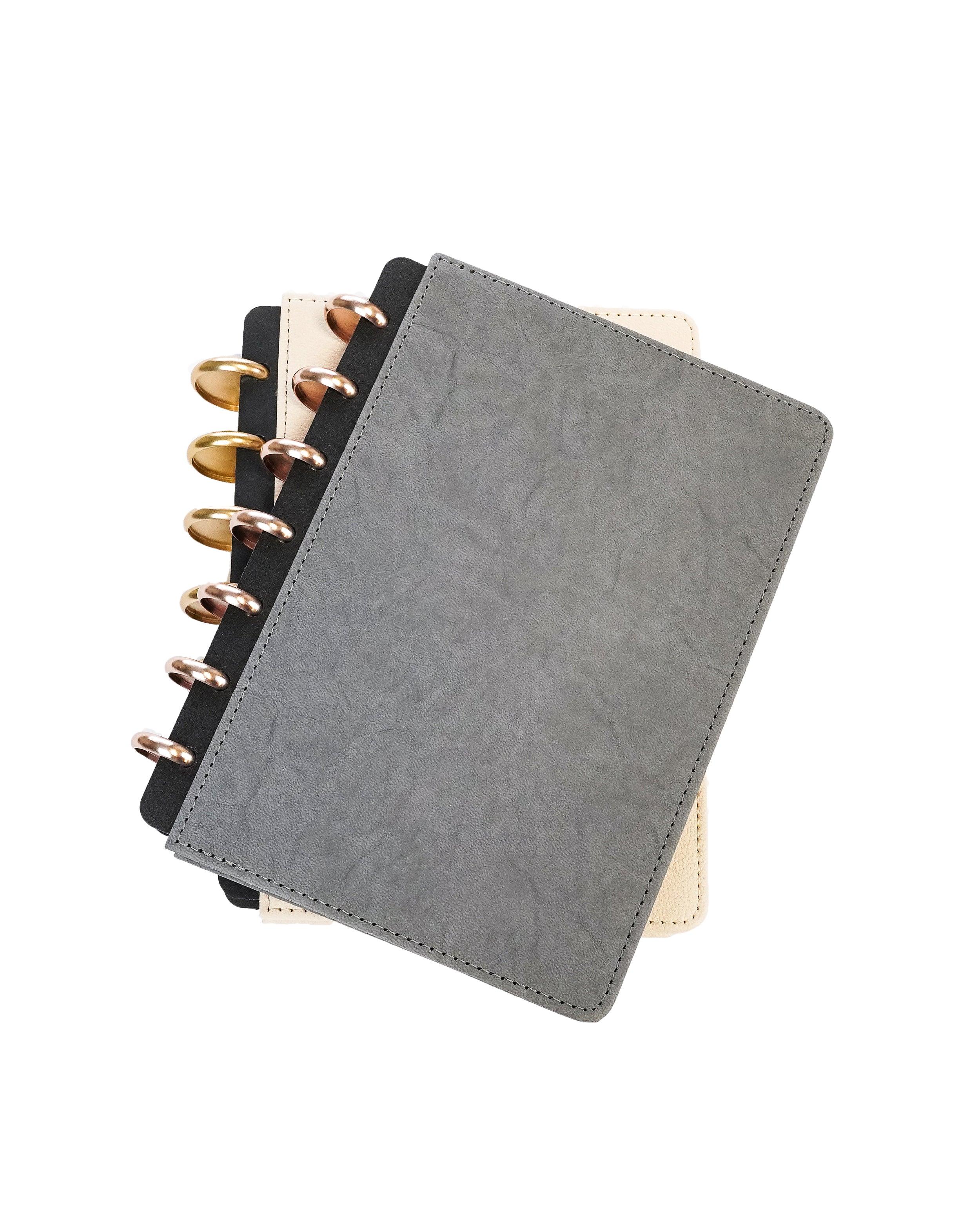 Vegan leather planner cover for discbound planner systems and discbound notebook systems by Janes Agenda.