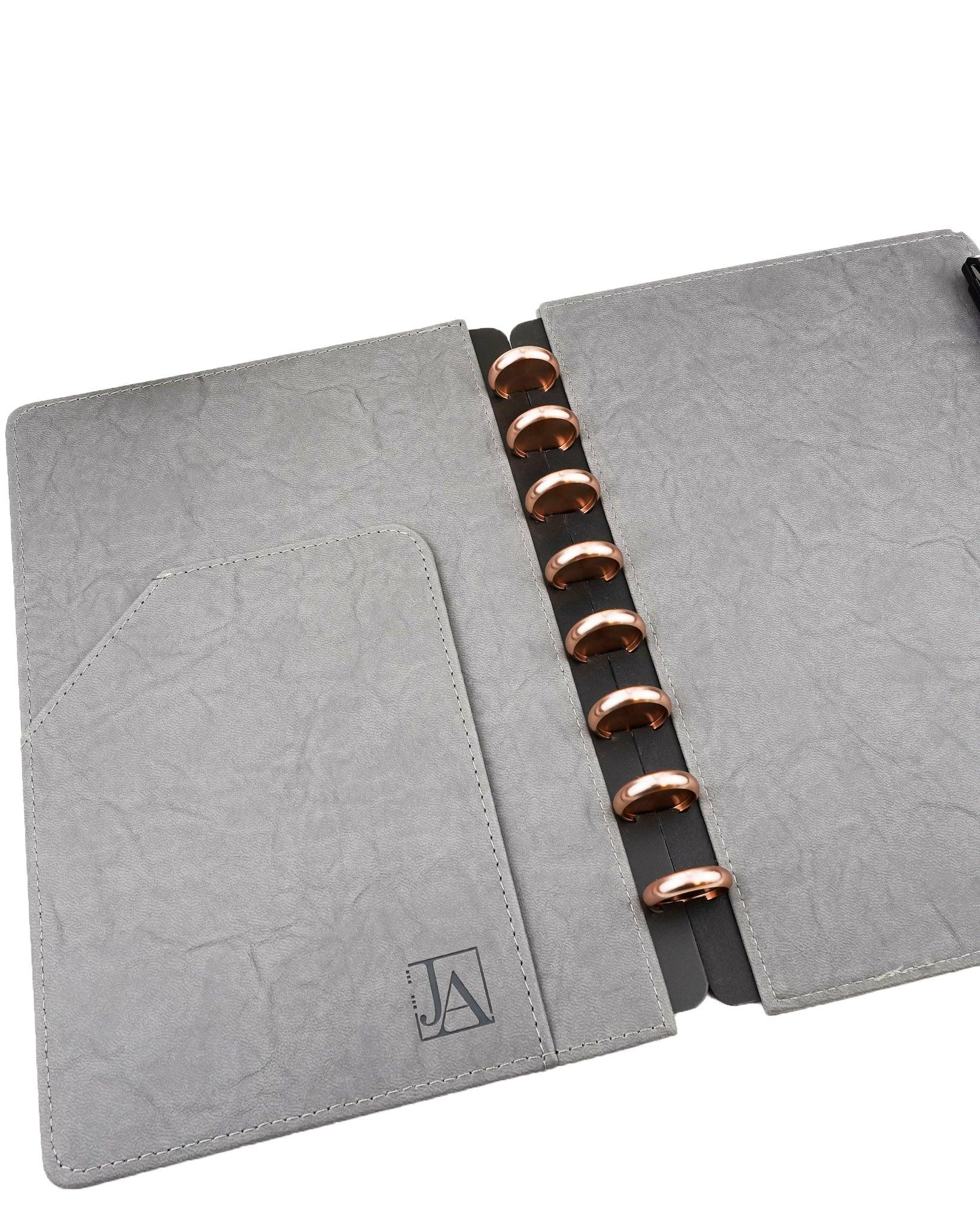 Vegan leather planner cover for discbound planner systems and discbound notebook systems by Jane's Agenda®.