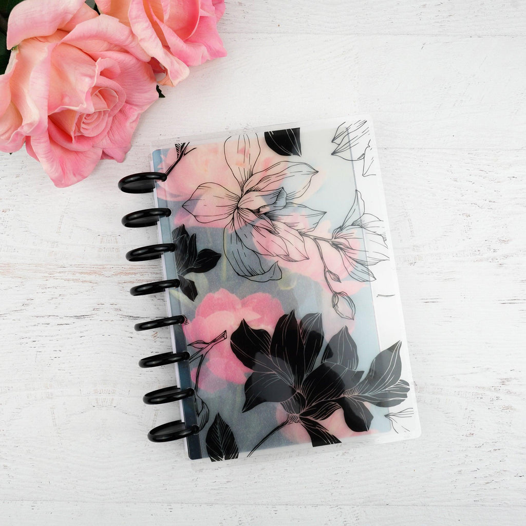 Peonies with stripes decorative dashboards by Jane's Agenda® for disc-bound and six ring planner systems.