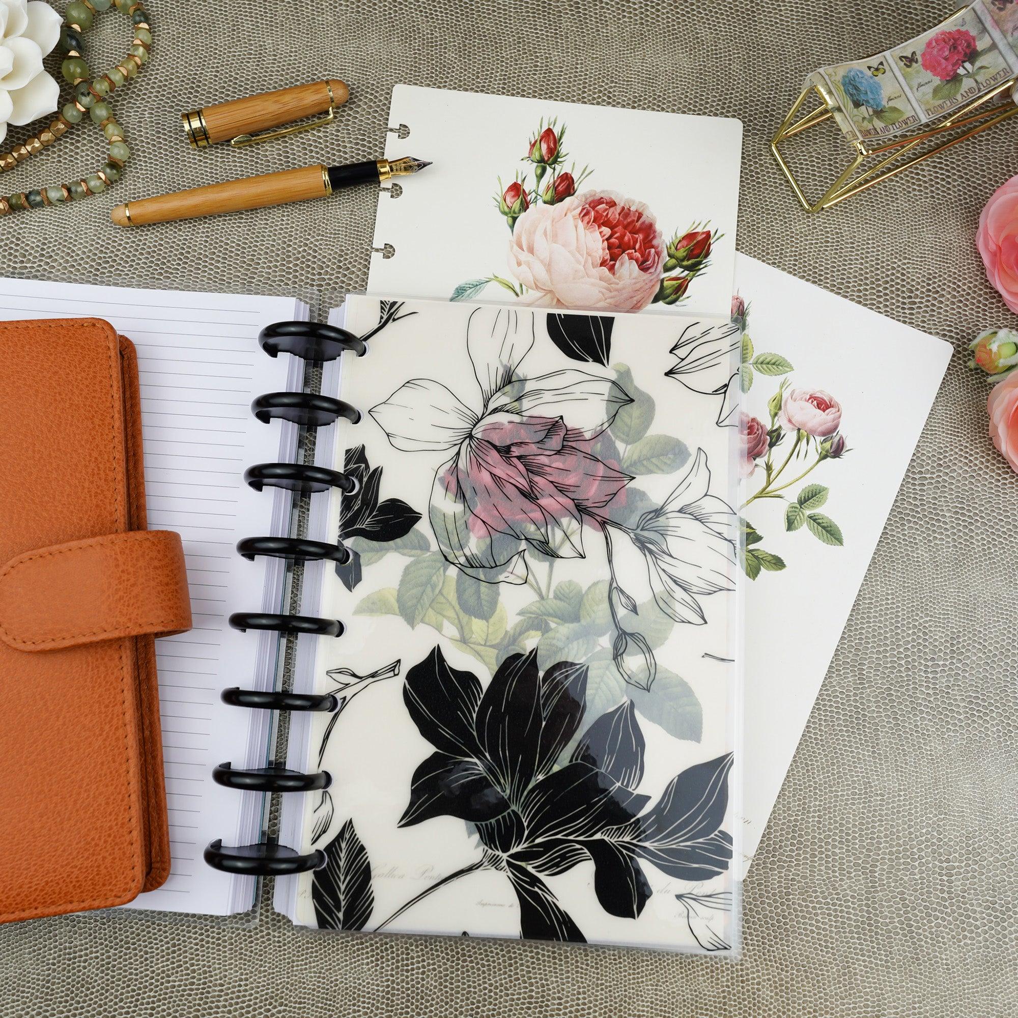 Magnolia floral printed planner dashboard for discbound and six ring planner systems by Jane's Agenda®.