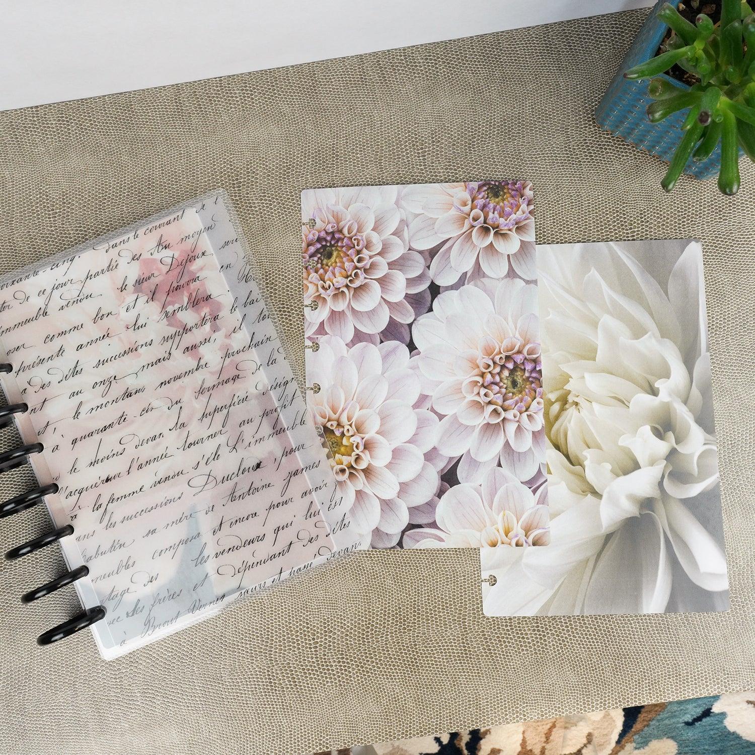 Soft Floral Cardstock Dashboard for disc-bound planner systems by Jane's Agenda®