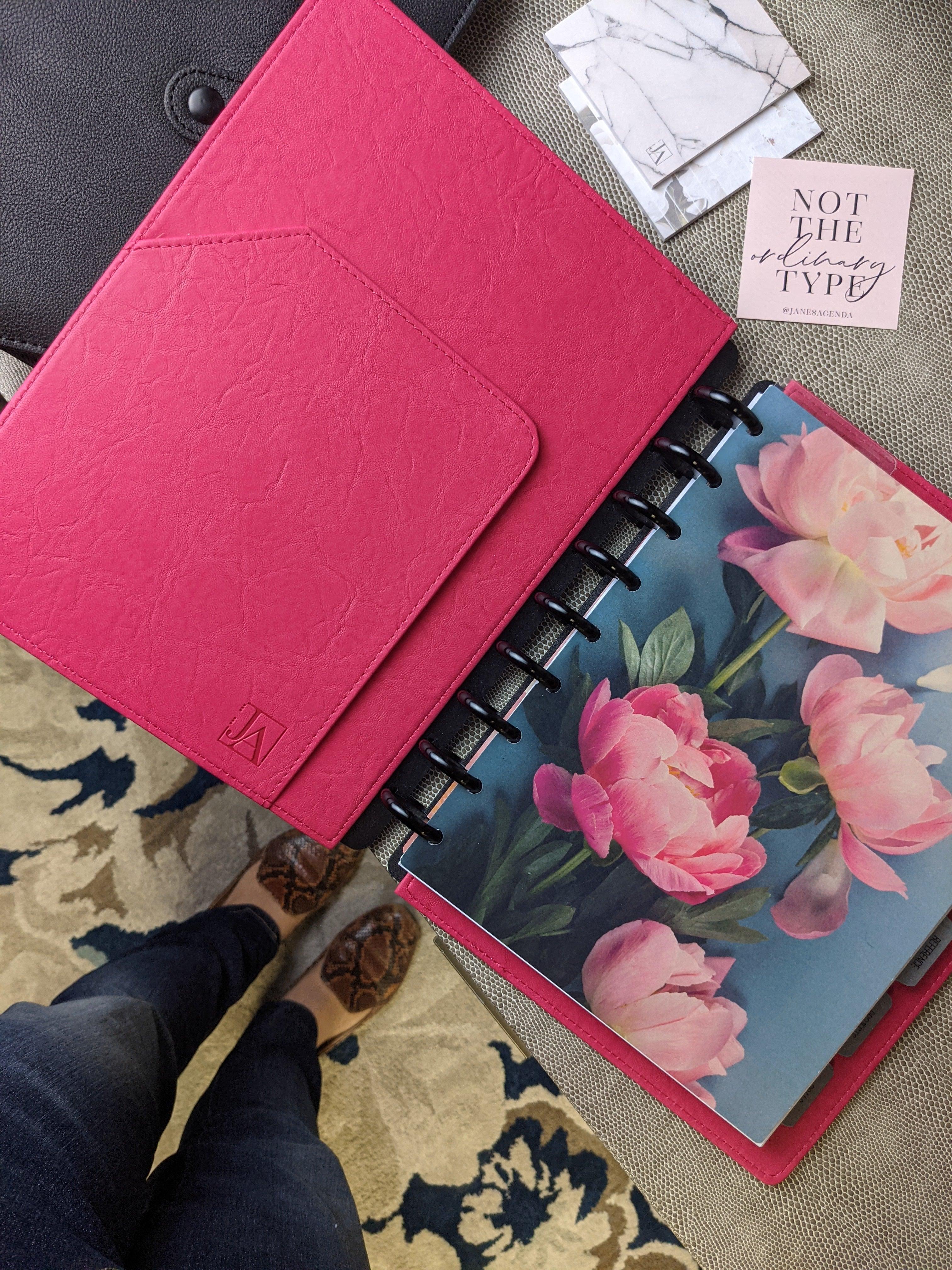 Vegan Leather Planner Cover | Discbound | French Rose - Jane's Agenda®