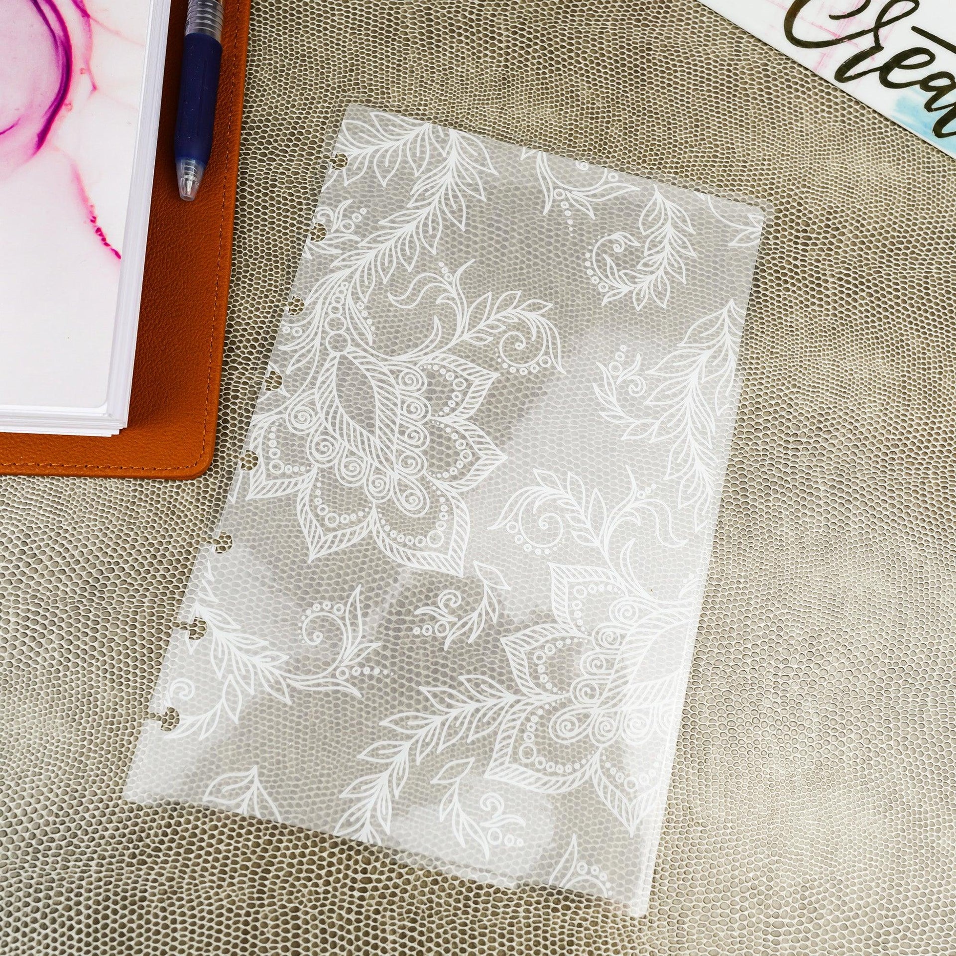 Paisley Planner Dashboard | Translucent Laminated | White Ink - Jane's Agenda®