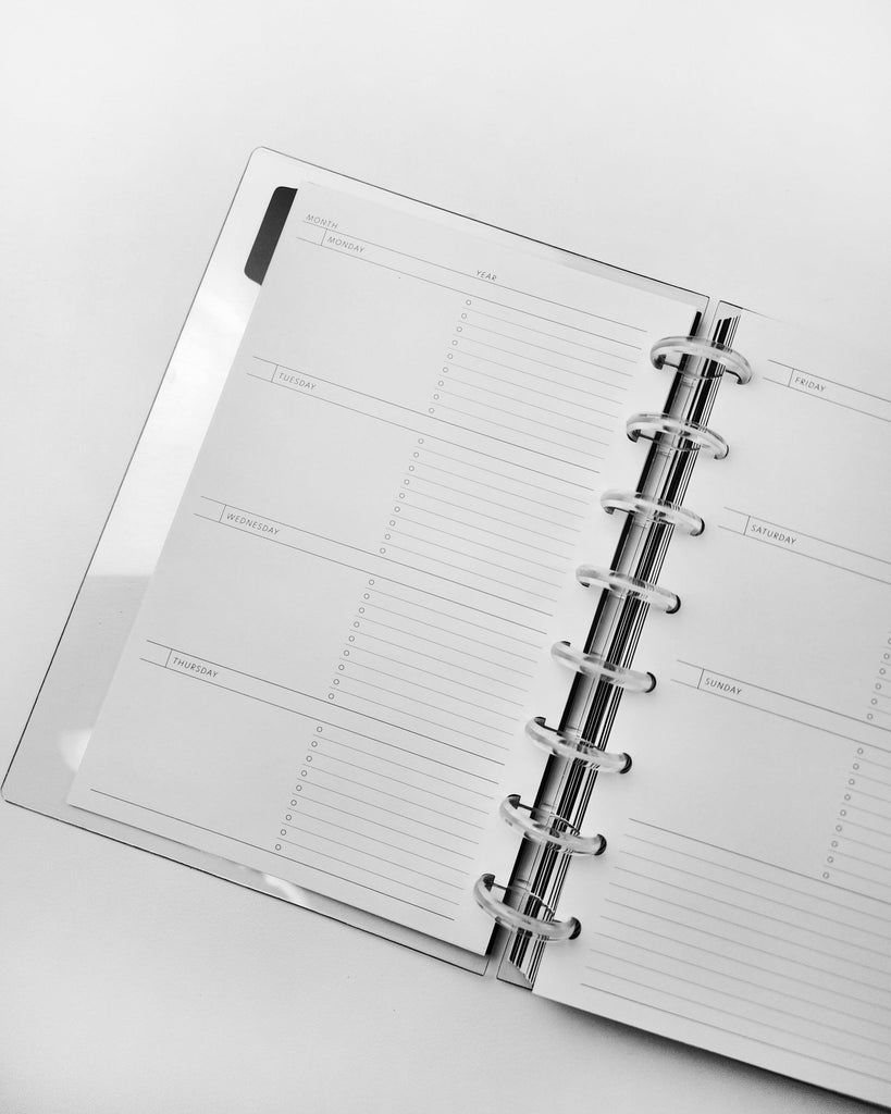 Discbound planner kit by Janes Agenda in junior and classic size.