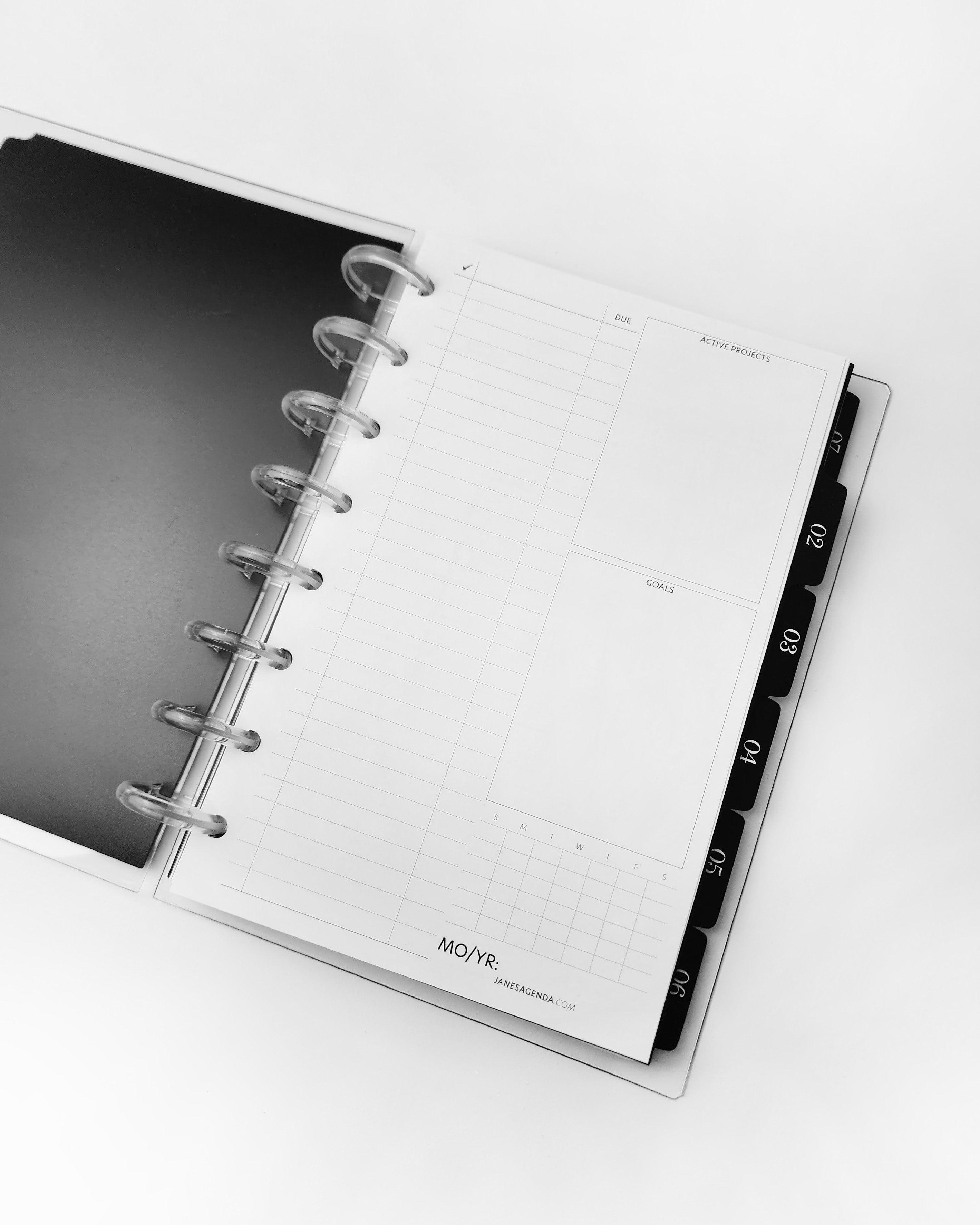My current planner setup: A5 ring agenda for my desk. I use weekly