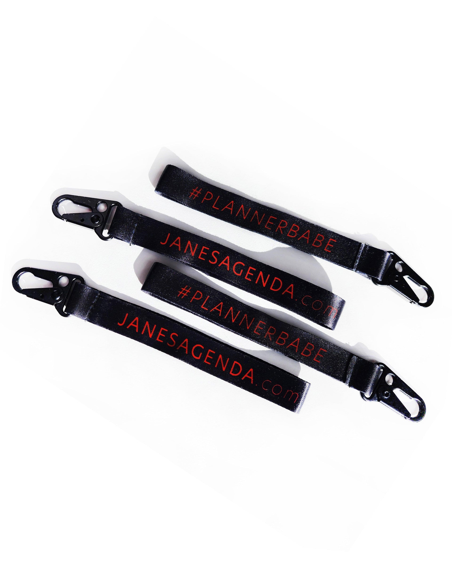 Black and red keychain lanyard by Janes Agenda®.