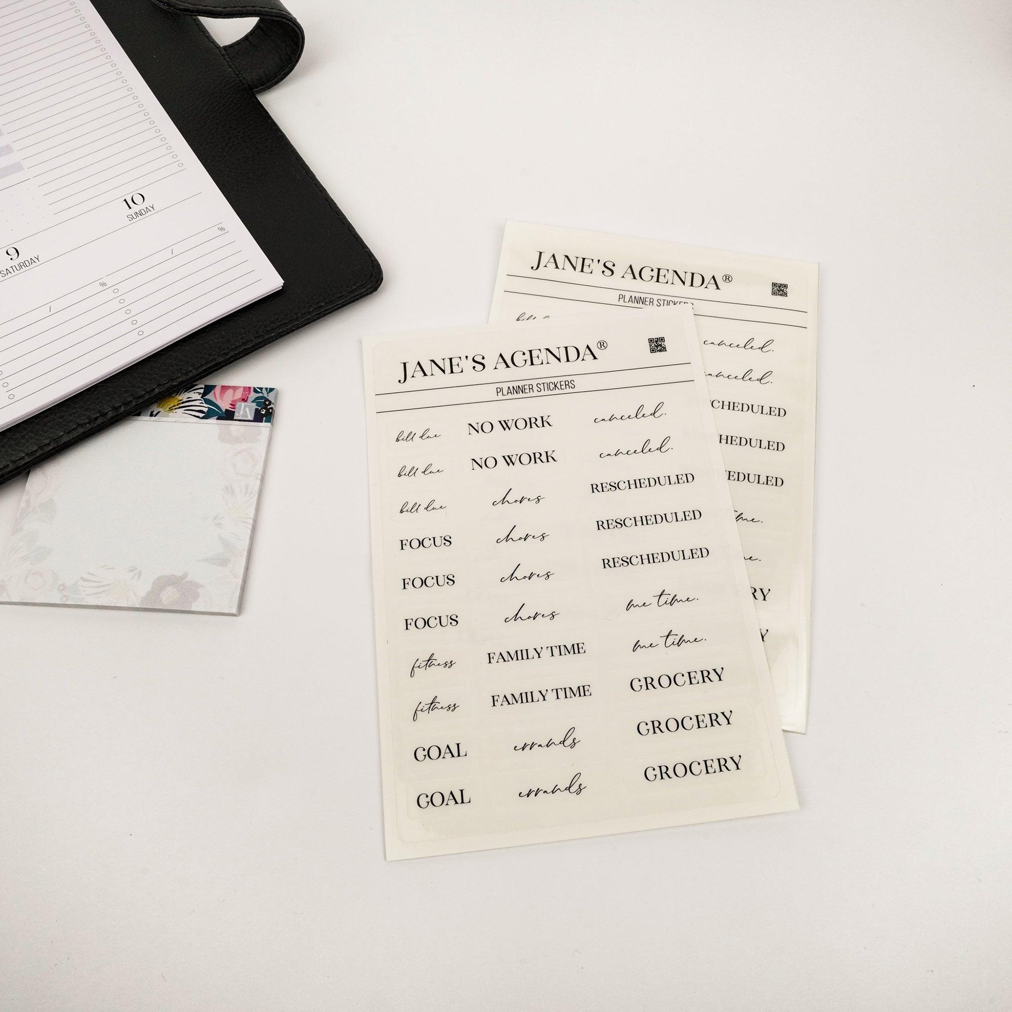 Mini Shape Planner Sticker Set, Transparent, Cloth & Paper