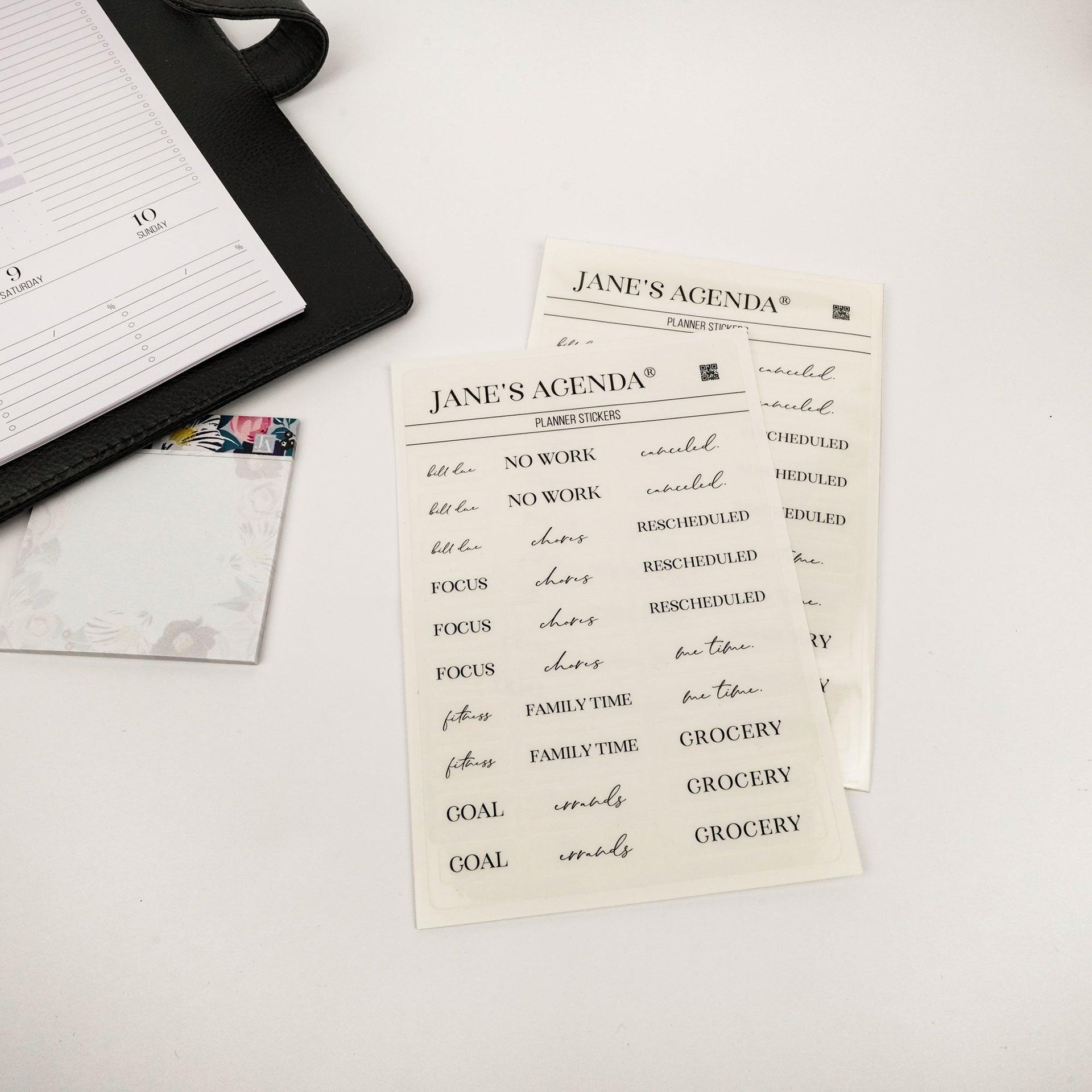 Planner stickers for your discbound and six ring planner inserts by Jane's Agenda®.