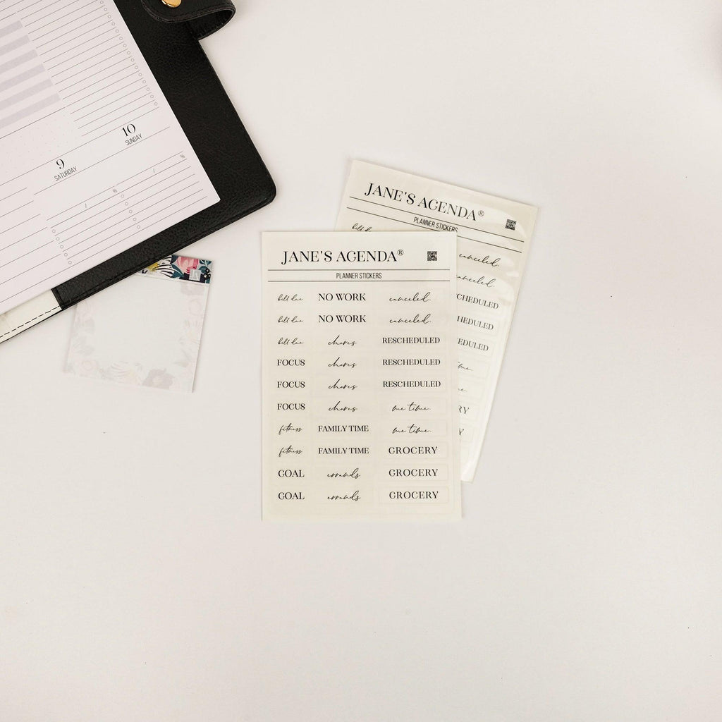 Planner stickers for your discbound and six ring planner inserts by Jane's Agenda®.