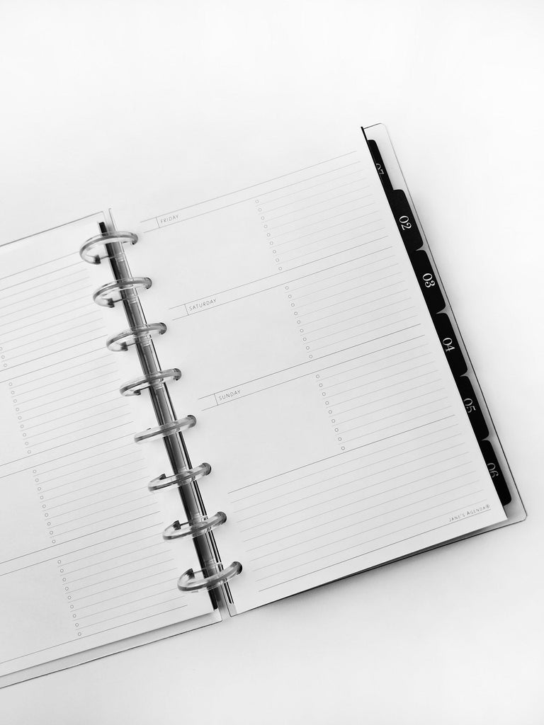 Discbound planner kit by Janes Agenda in junior and classic size.