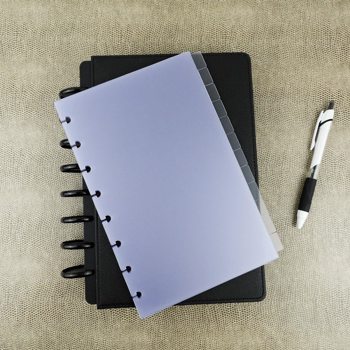 Plastic tabbed dividers in blank monthly or top numbered options,  designed by Jane's Agenda®, a planner company.