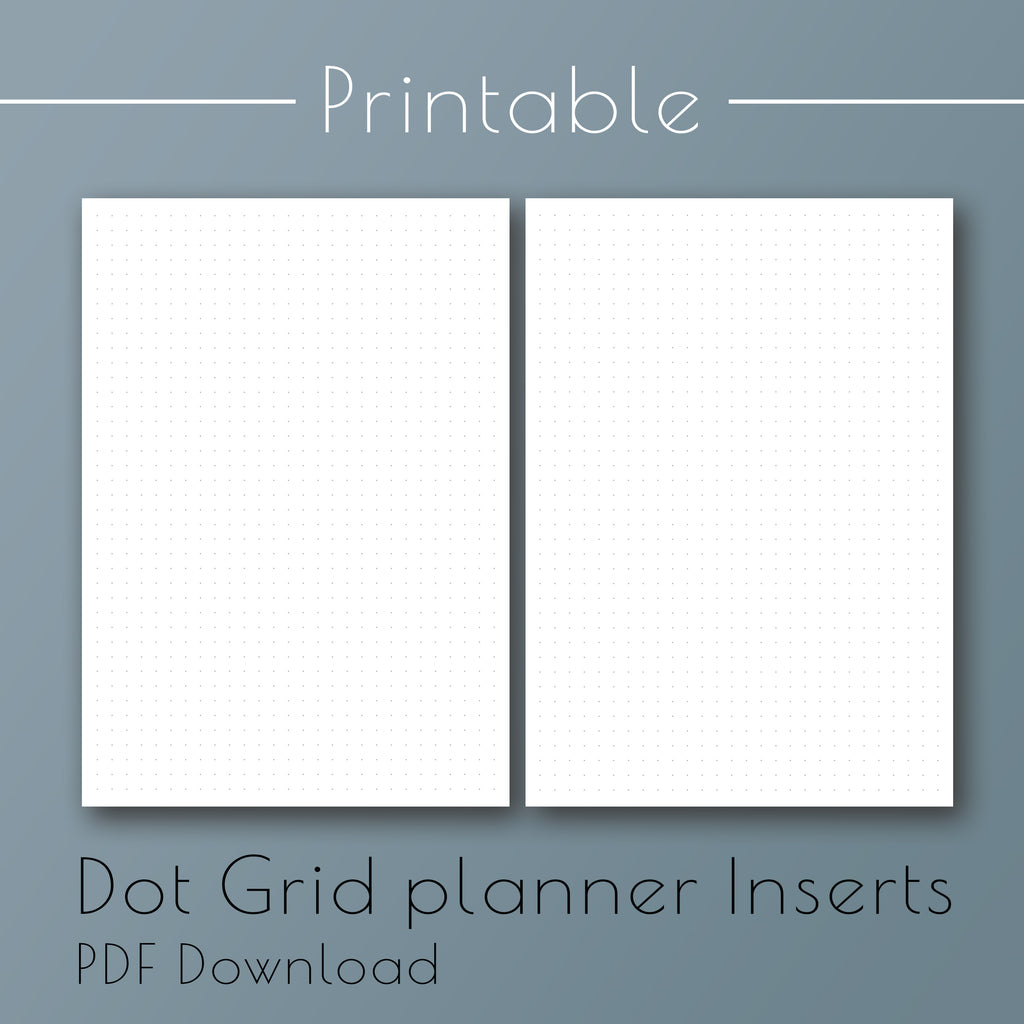 Printable dot grid planner inserts designed by Jane's Agenda® for six ring and discbound planners.