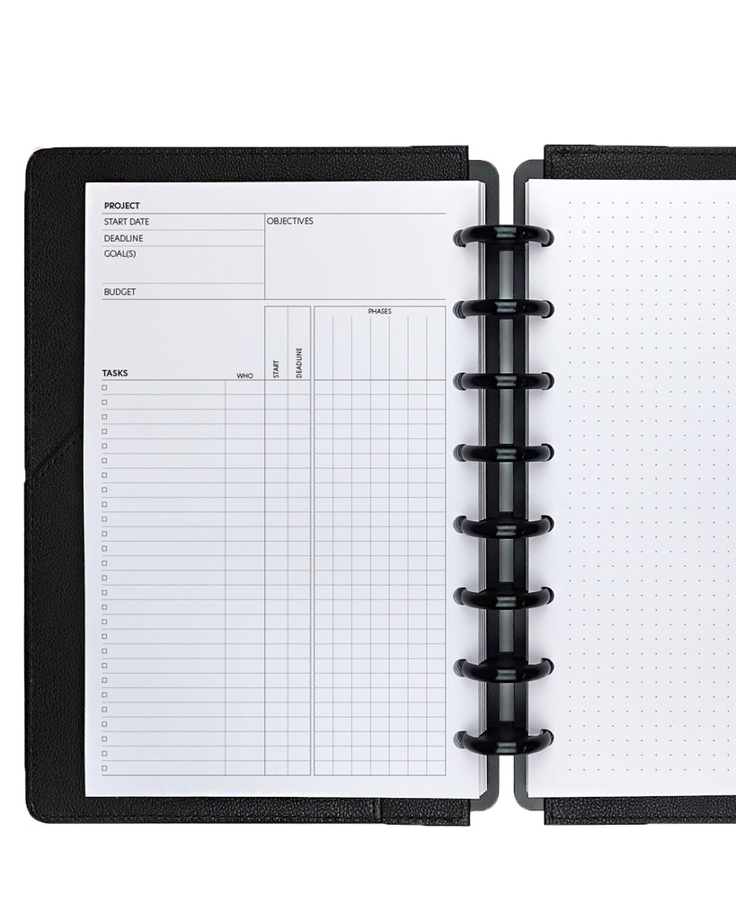 Project planner Inserts for planning in your discbound or six ring planner systems.