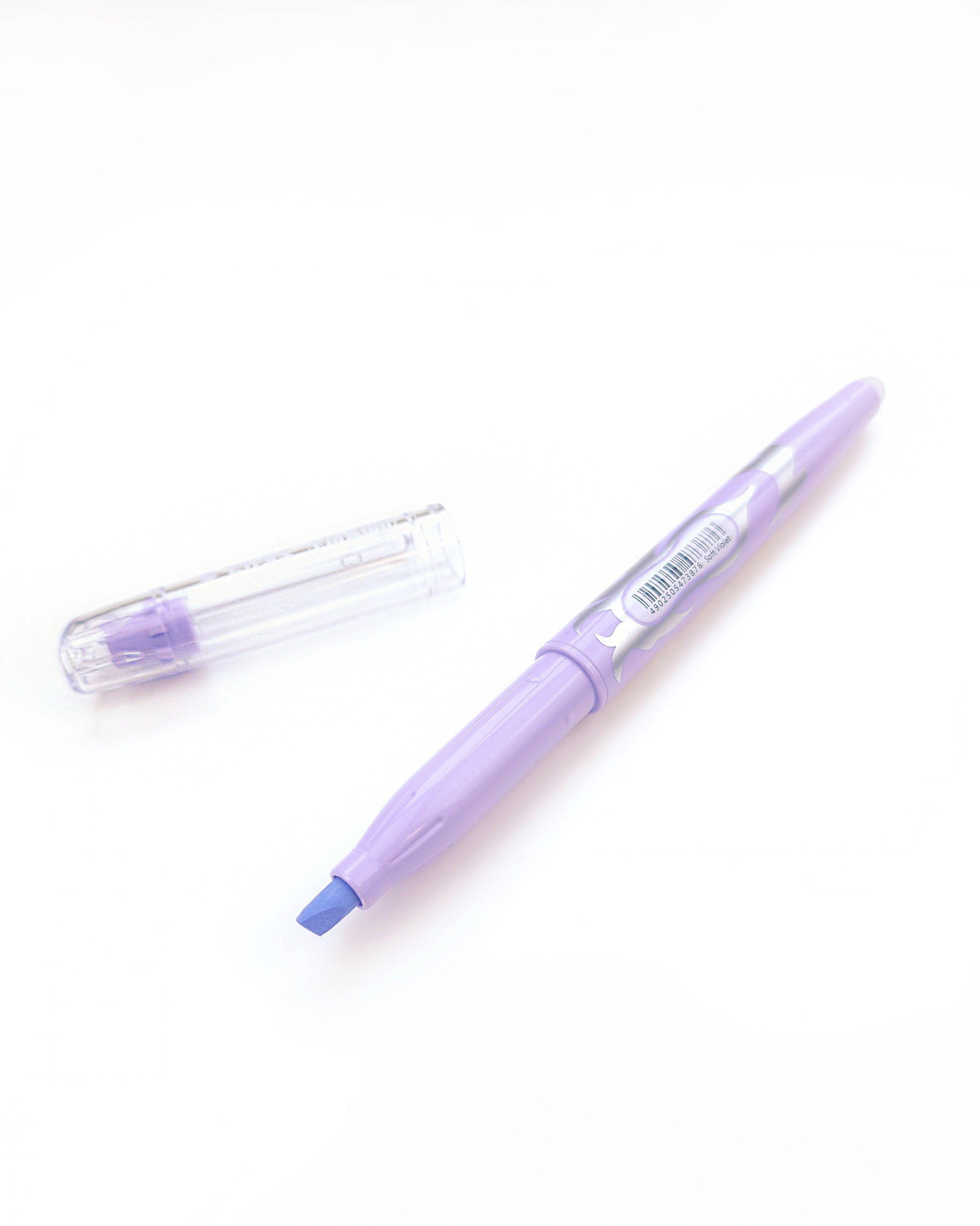Soft violet Frixion erasable highlighter marker for note taking and editing in your six ring or discbound planner by Jane's Agenda.
