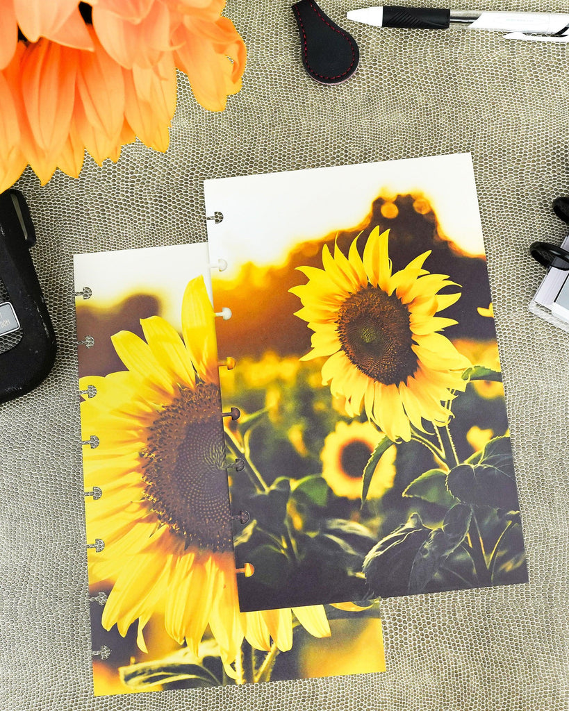 Sunflower discbound planner dashboard set by Jane's Agenda®.
