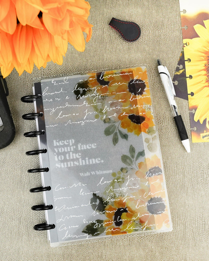 Sunflower discbound planner cover by Jane's Agenda®.