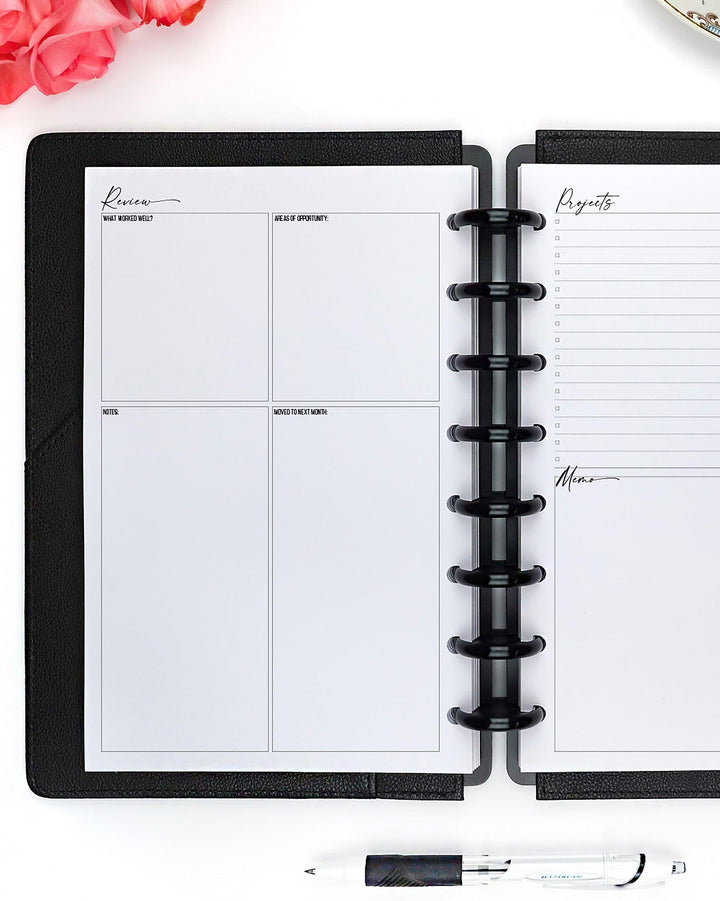 Weekly planner inserts by Jane's Agenda for discbound and six ring planner systems.