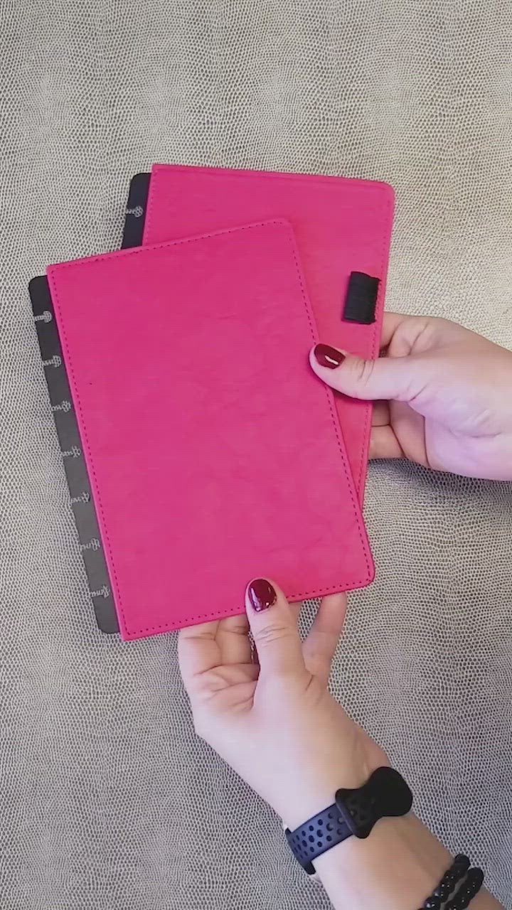 French Rose Pink Vegan Leather Discbound Planner Cover by Jane's Agenda
