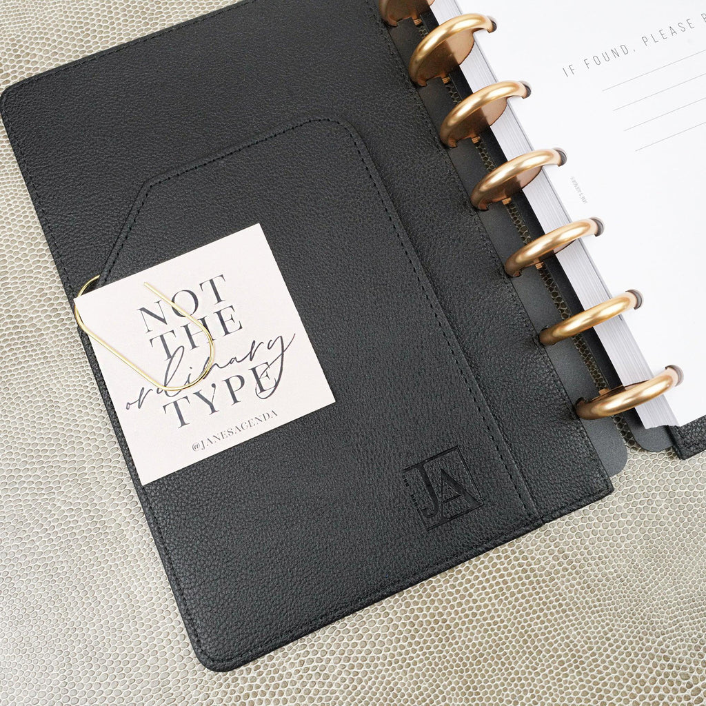 Vegan leather planner covers for discbound planners by Jane's Agenda®, a planner lifestyle brand.
